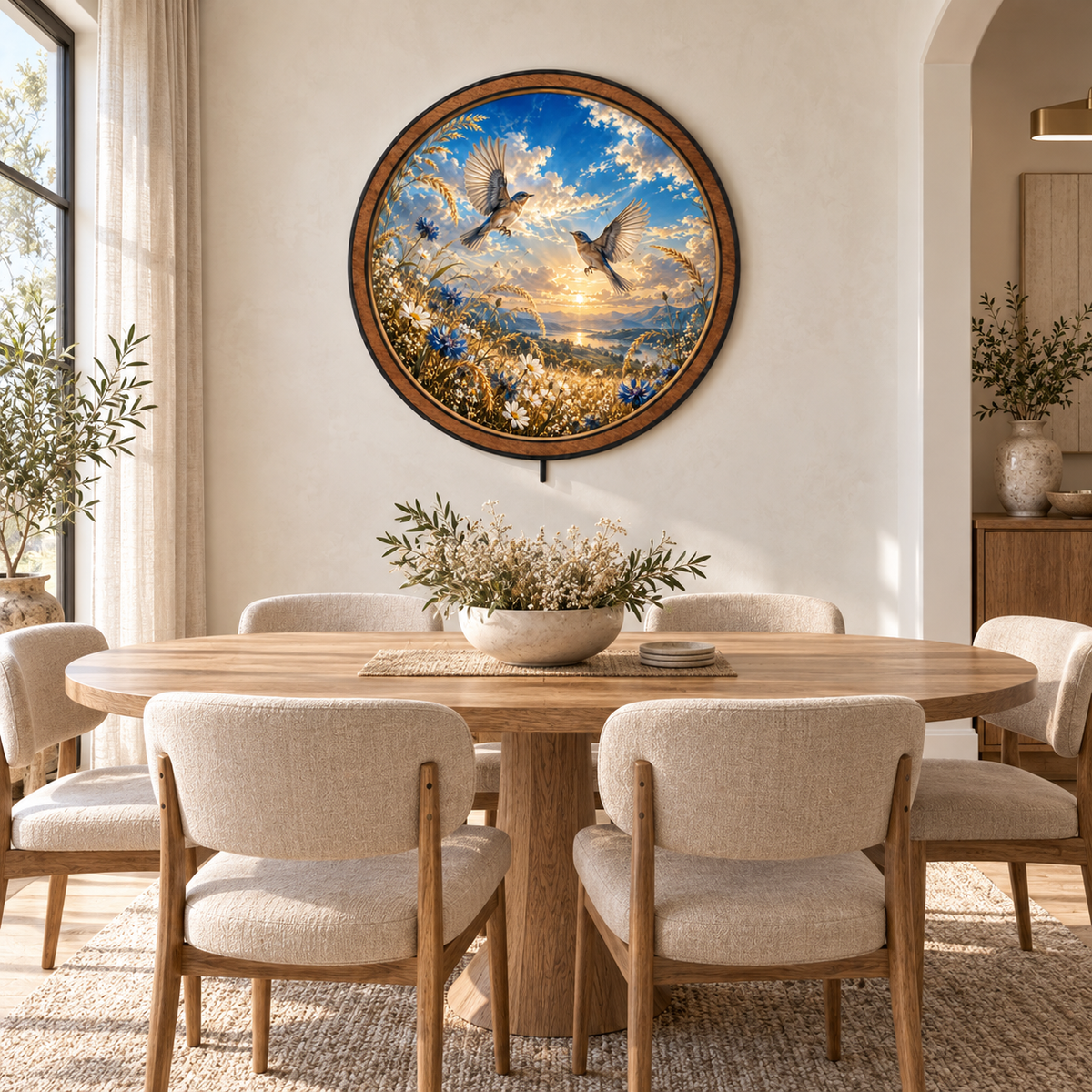 Golden Meadow – Bluebird Sunrise LED Wall Art