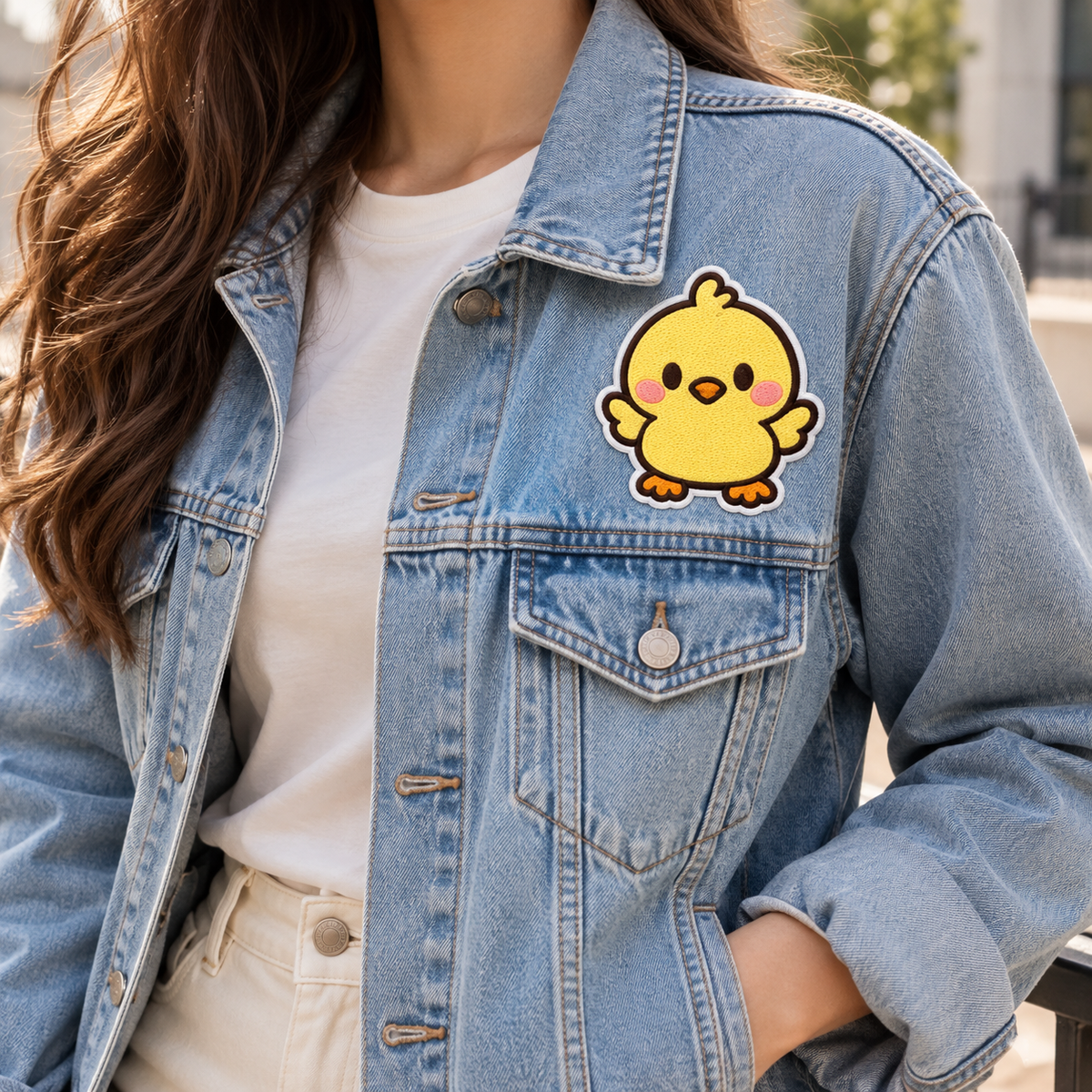 Cute Baby Chick Embroidered Iron-On Patch – Kawaii Yellow Chicken Applique