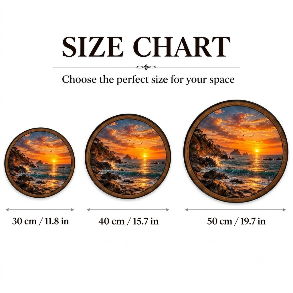 Handcrafted Ocean Sunset LED Wall Art – Golden Coastal Sunset & Rocky Beach
