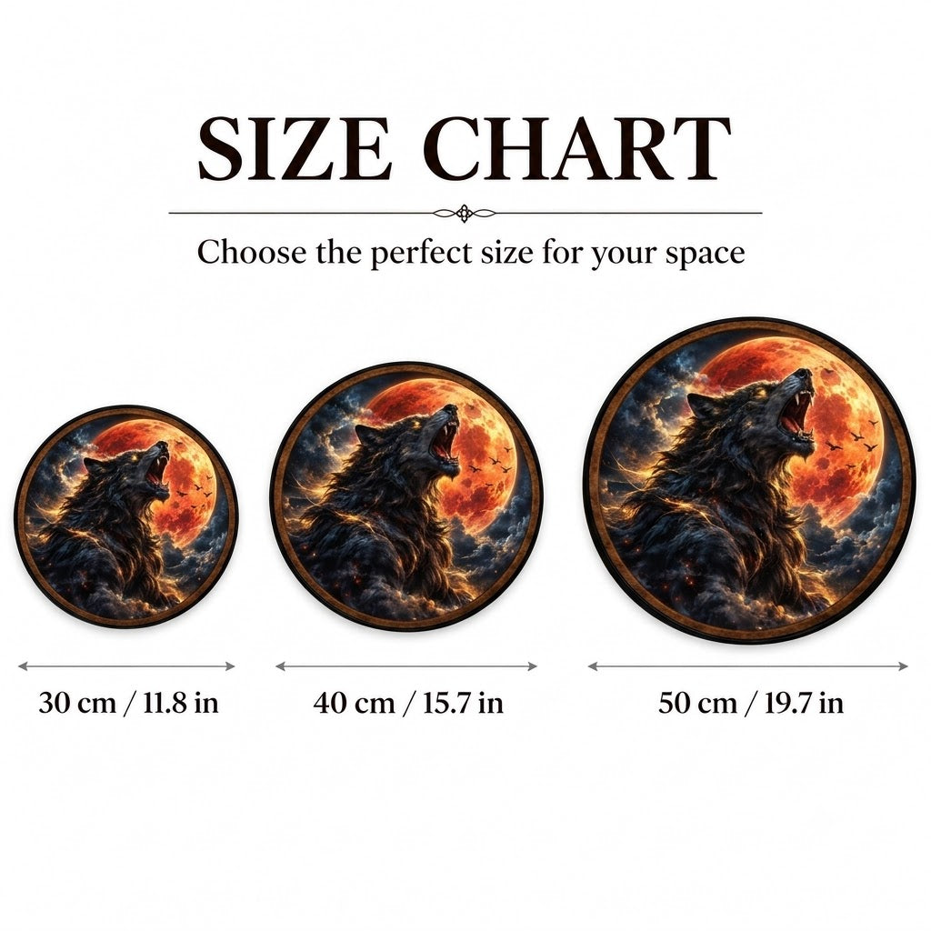 Blood Moon Wolf – Handcrafted LED Wall Art