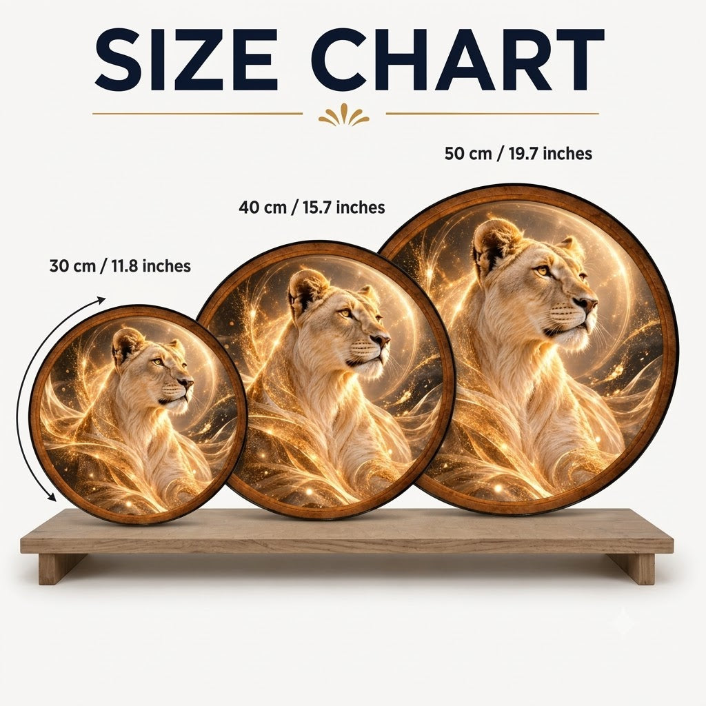 Handcrafted Golden Lioness Spirit LED Wall Art