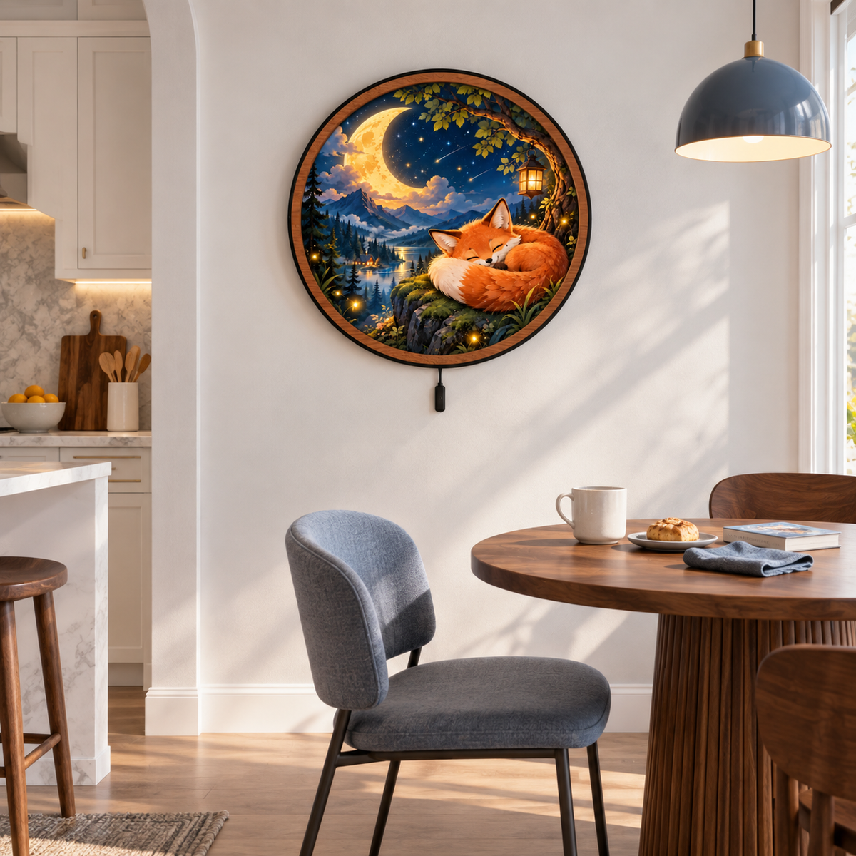 Sleeping Fox Moonlight – Enchanted Forest LED Wall Art