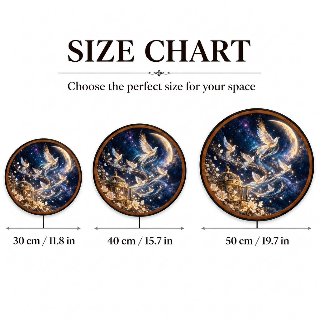 Celestial Wings of Freedom – Handcrafted Round LED Wall Art