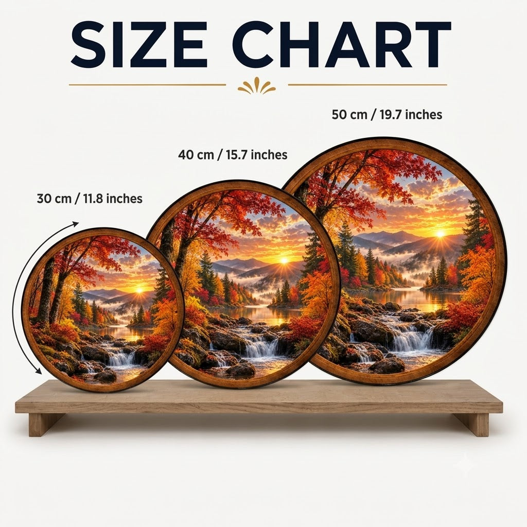 Handcrafted Autumn Mountain Sunrise LED Wall Art