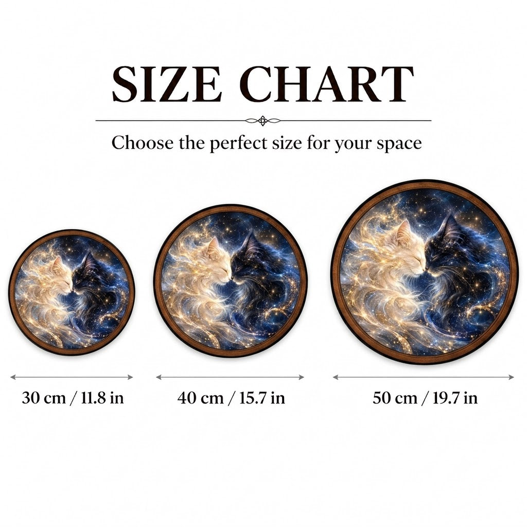 Handcrafted Celestial Cats LED Wall Art – Two Souls One Universe, Cosmic Cat Lovers
