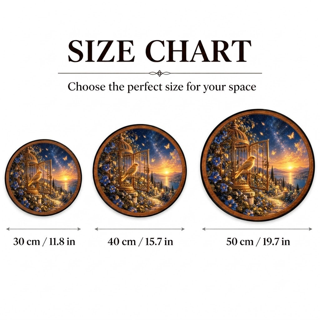 Wings of Freedom – Handcrafted Round LED Wall Art