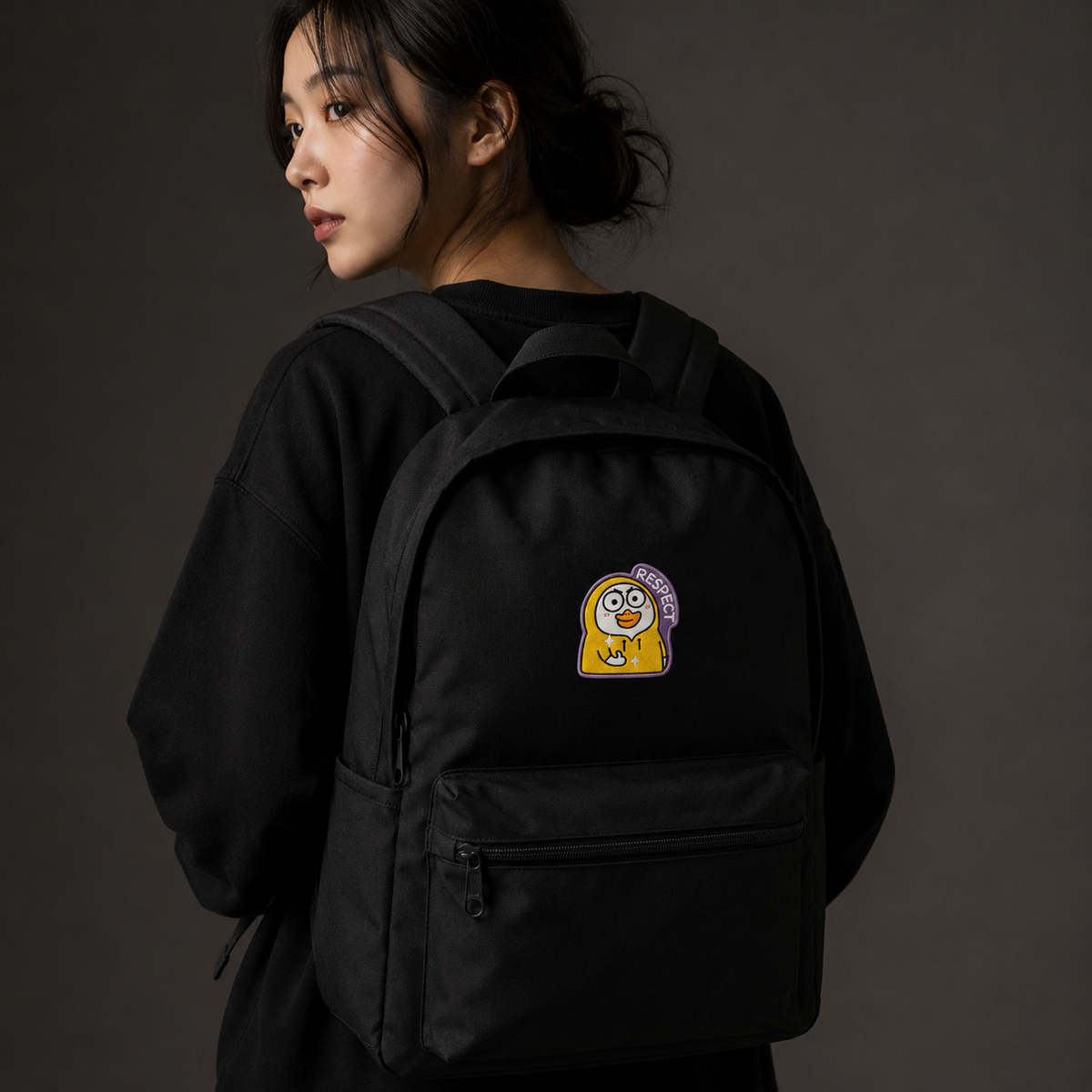 Respect Duck Embroidered Iron-On Patch – Funny Cute Cartoon Applique