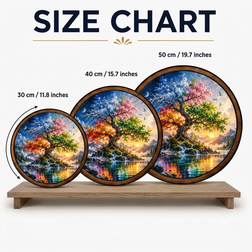 Handcrafted Four Seasons Tree of Life LED Wall Art
