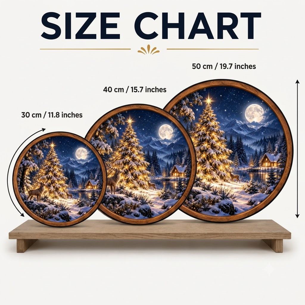 Handcrafted Golden Moon Tree Lake LED Wall Art
