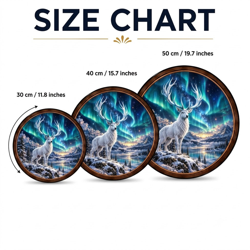 Handcrafted White Stag Northern Lights LED Wall Art