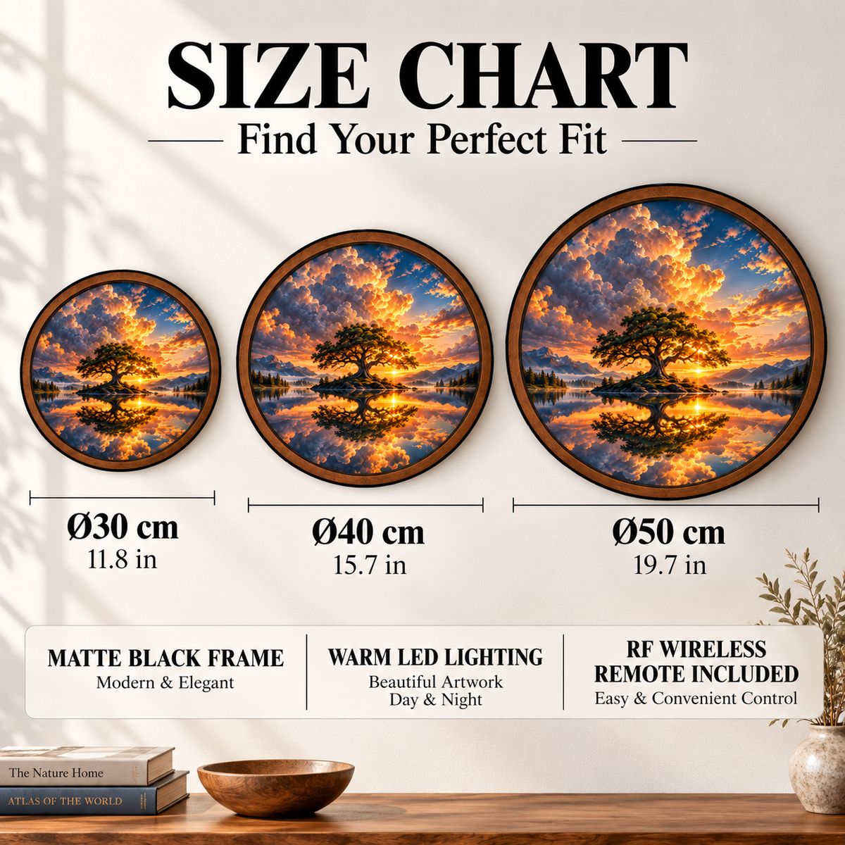Eternal Sunset Tree – Handcrafted LED Wall Art
