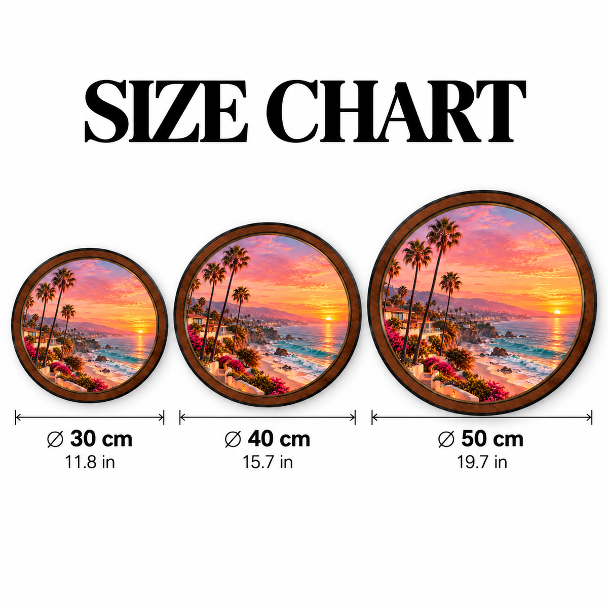 Golden Coast Sunset – Coastal Palm Tree LED Wall Art