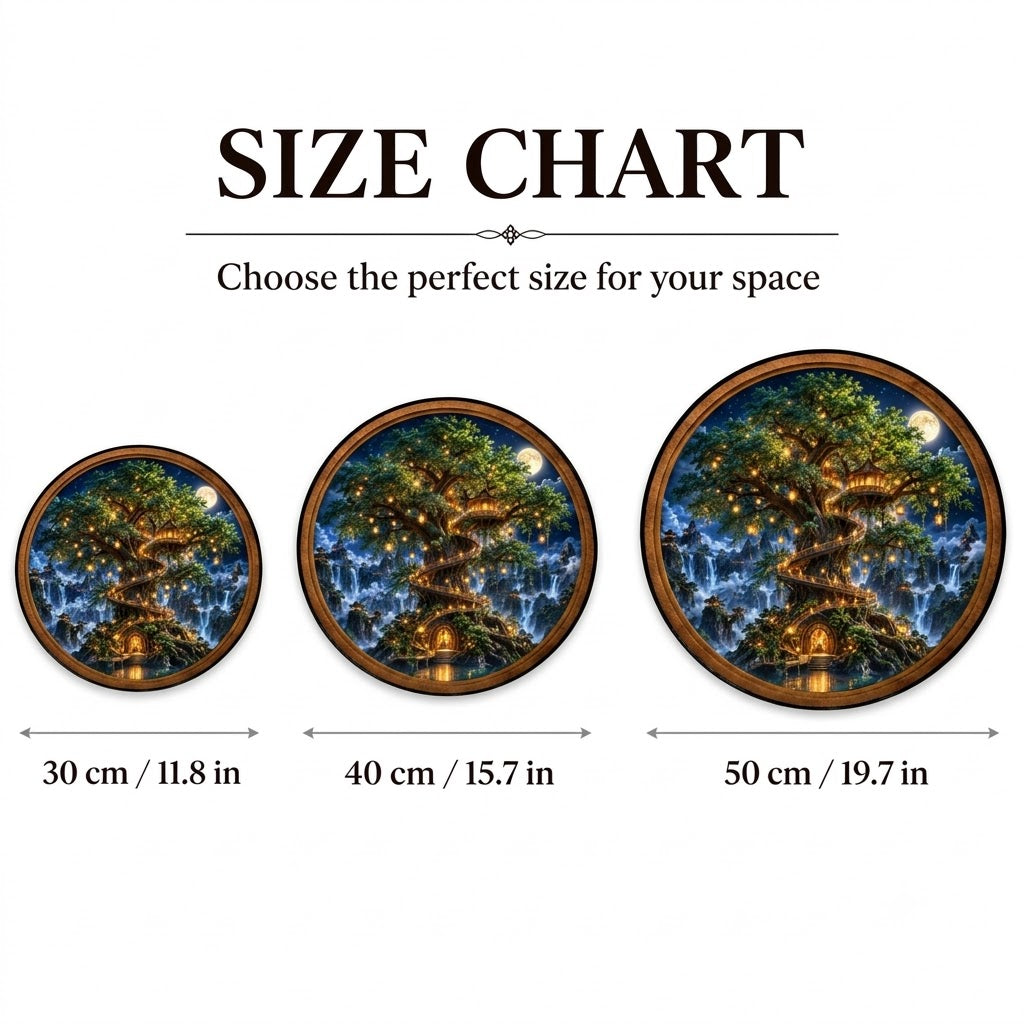Handcrafted Enchanted Treehouse LED Wall Art – Magical Tree of Life & Moonlit