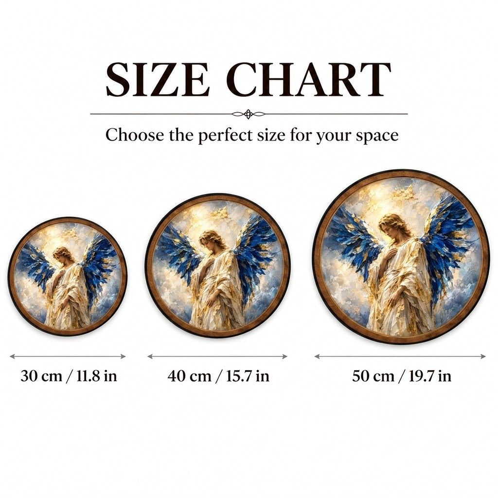 Handcrafted Guardian Angel LED Wall Art – Blue Wings & Gold Heavenly Angel
