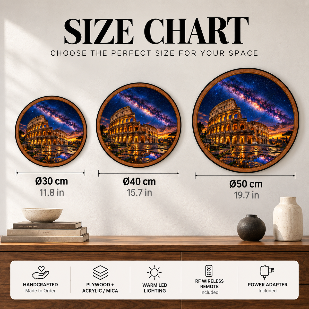 Colosseum Under the Milky Way LED Wall Art