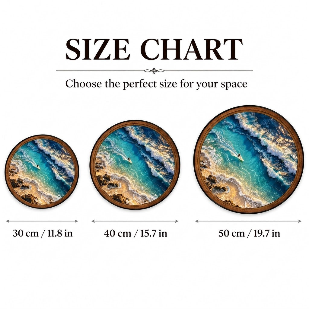 Handcrafted Ocean Waves LED Wall Art – Aerial Surfer & Turquoise Coastal Landscape, Beach House