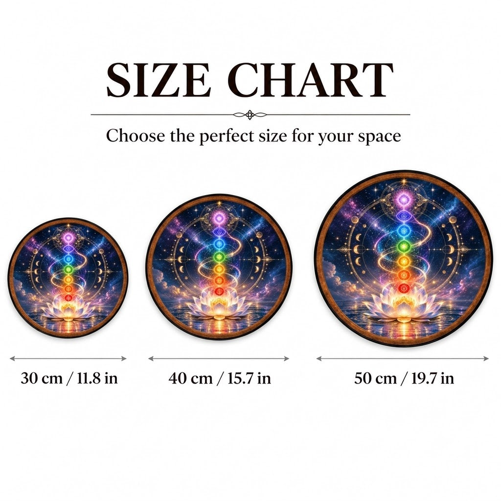 Celestial Chakra Lotus – Handcrafted Round LED Wall Art