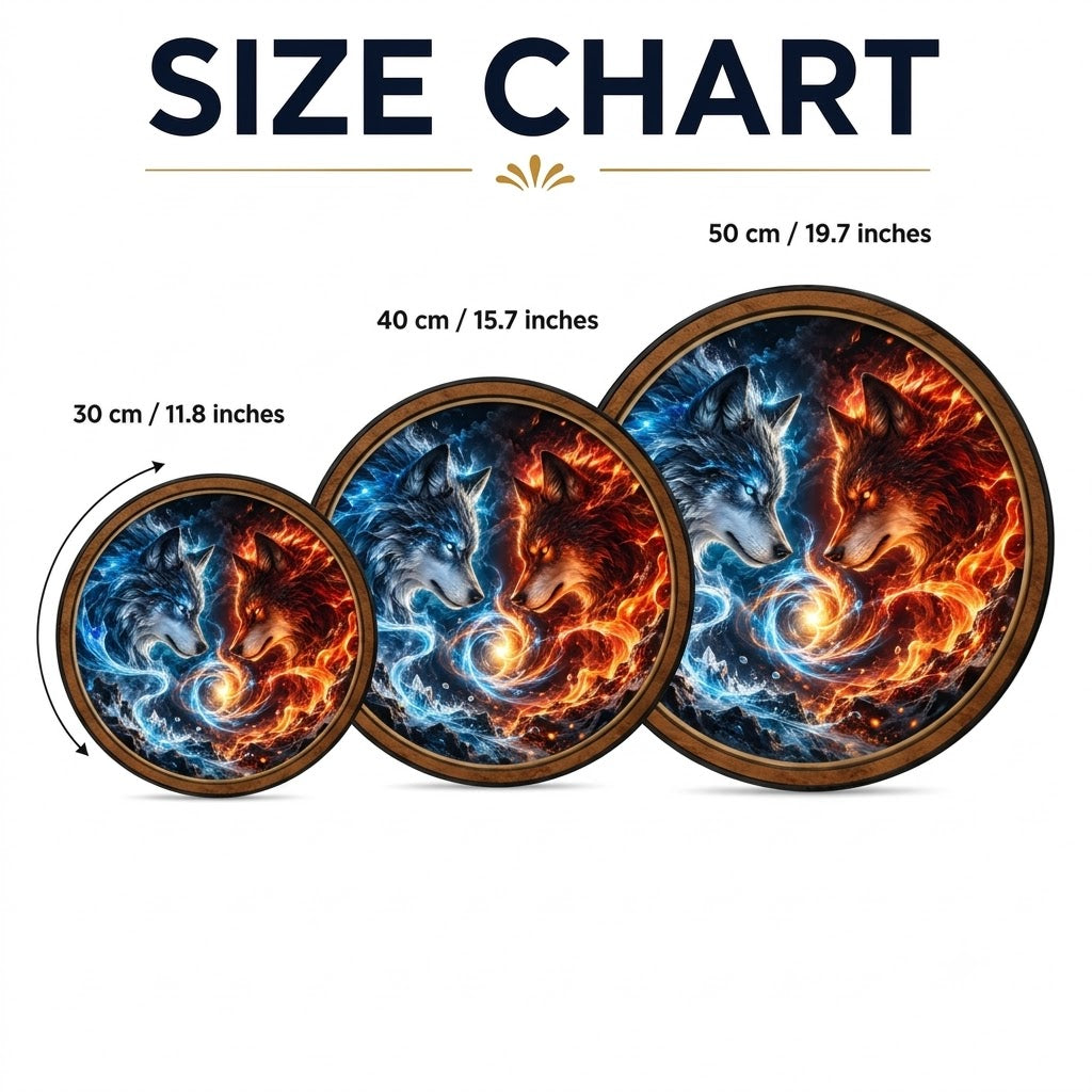 Handcrafted Fire & Ice Wolves LED Wall Art