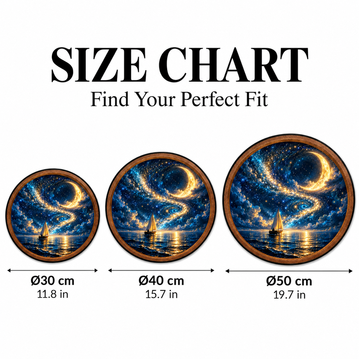 Celestial Sailboat – Handcrafted Round LED Wall Art