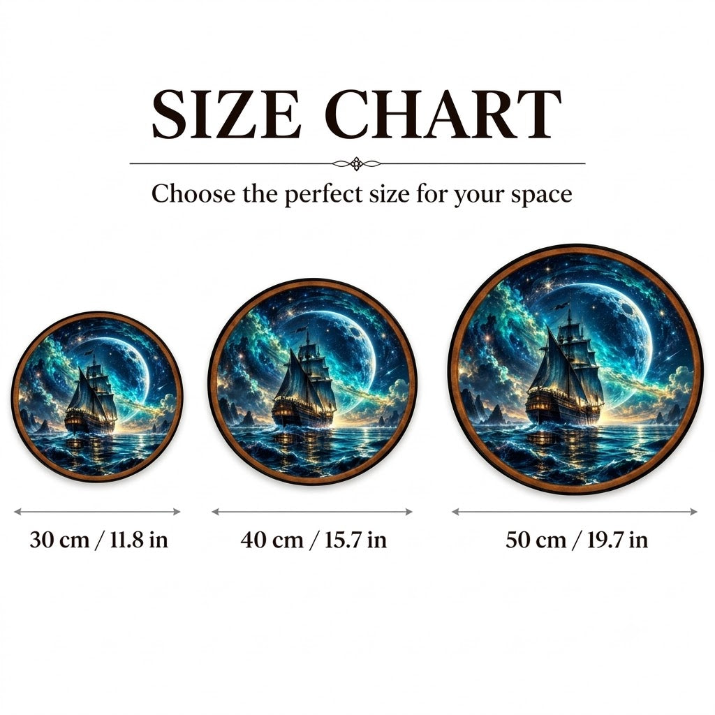 Celestial Voyage – Handcrafted LED Wall Art | Fantasy Sailing Ship & Cosmic Moon Decor
