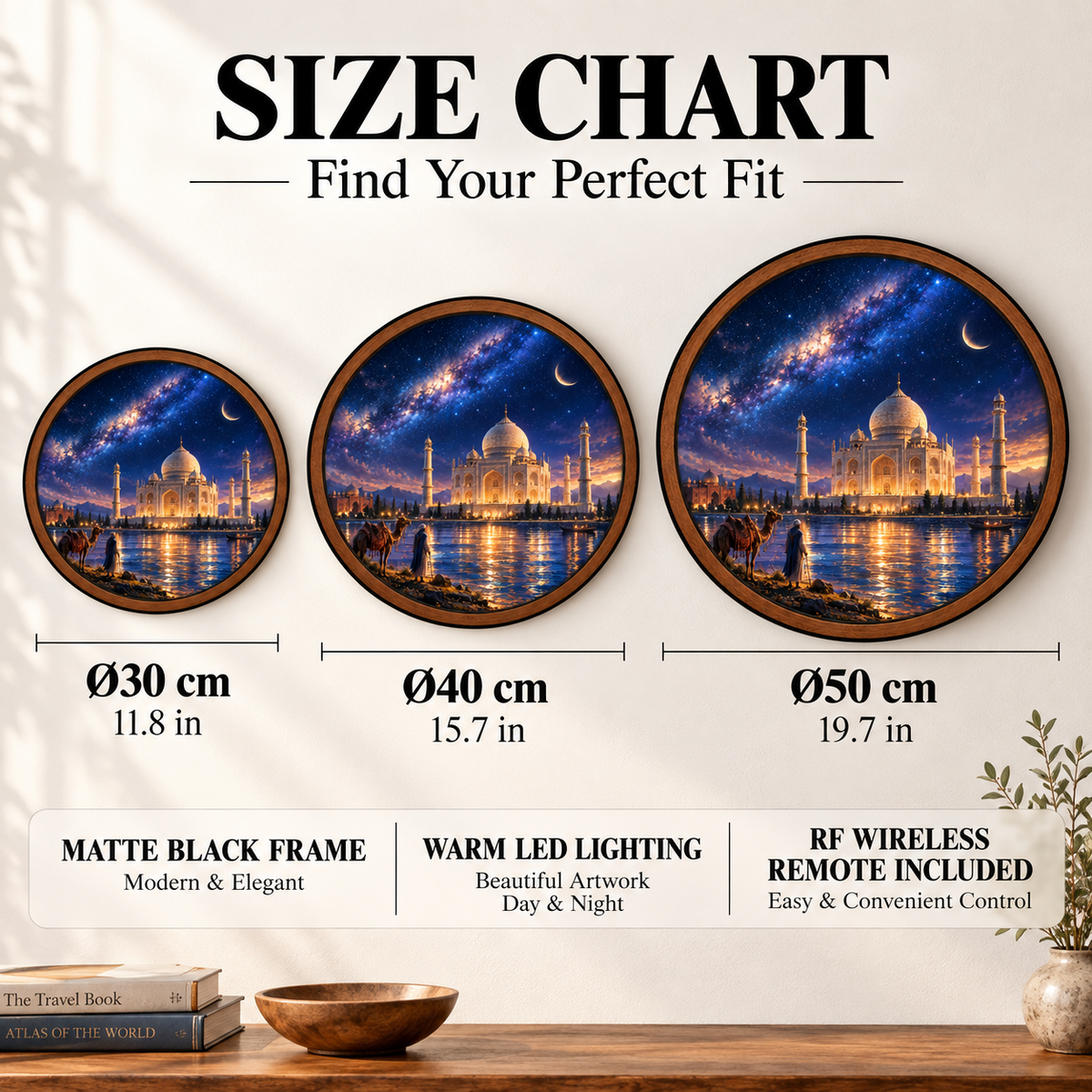 Celestial Marble Palace – Handcrafted LED Wall Art