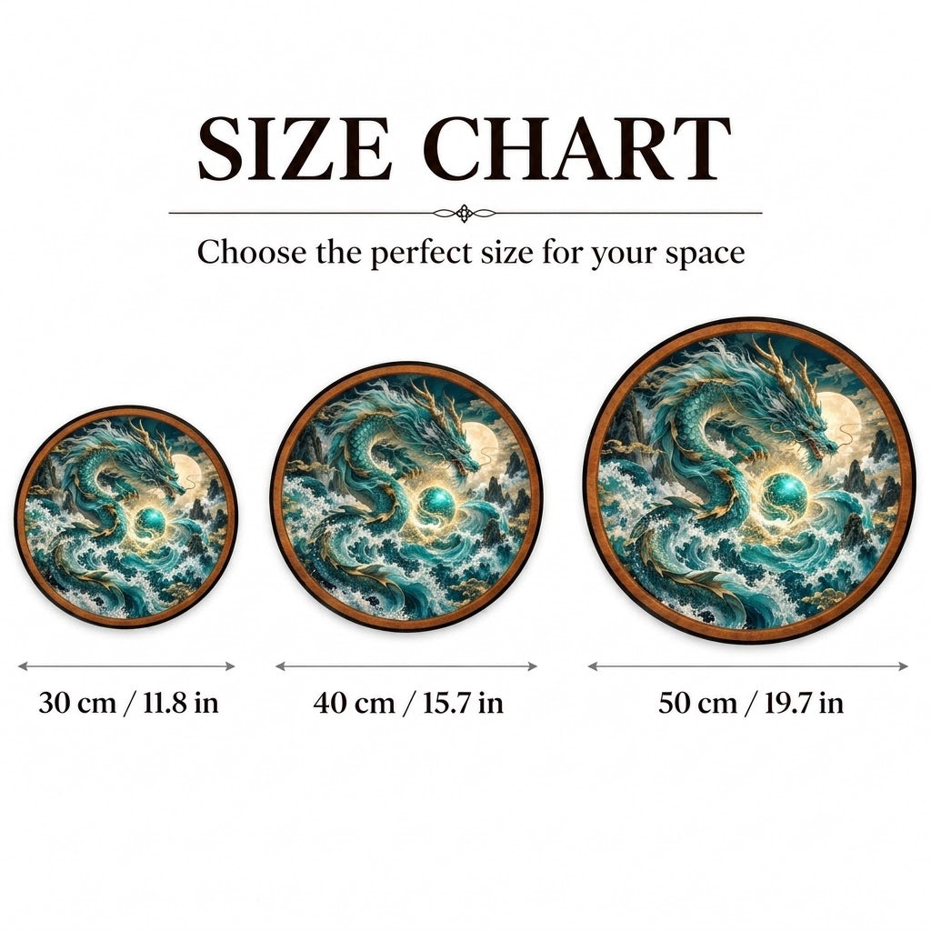 Ocean Dragon – Handcrafted Round LED Wall Art