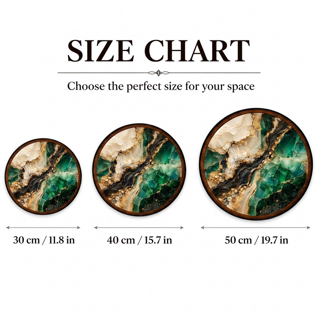 Green Marble & Gold Abstract Wall Decor – Handcrafted LED Wall Art