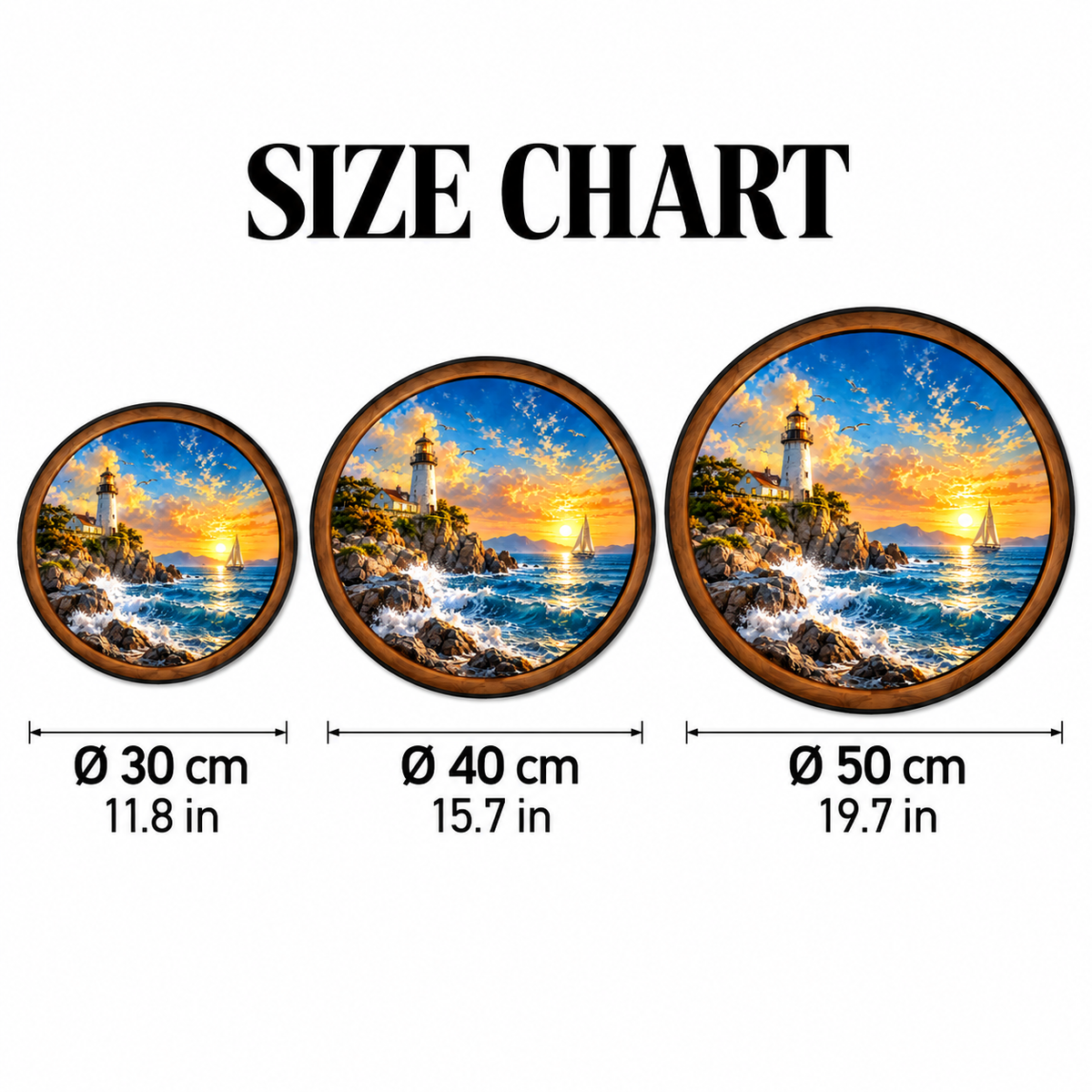 Coastal Lighthouse – Golden Horizon LED Wall Art