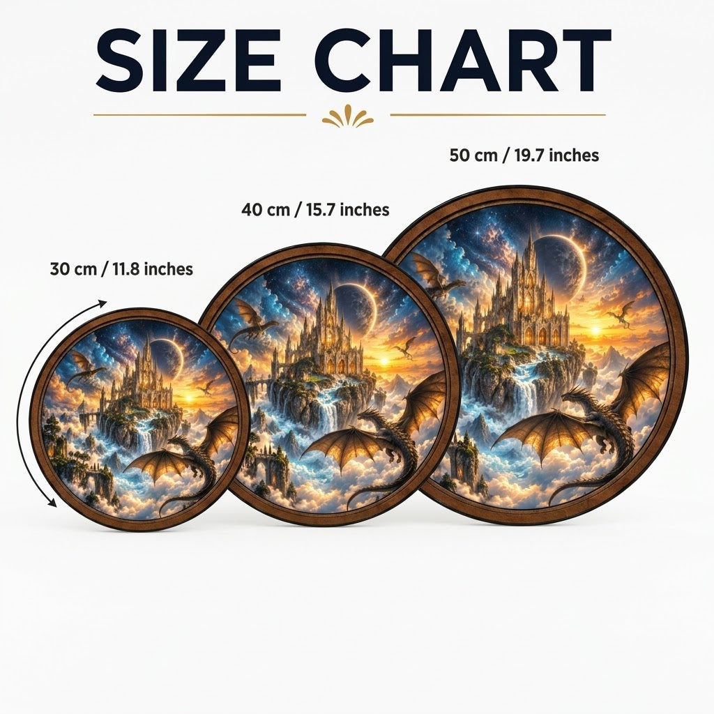 Handcrafted Dragon Citadel Celestial Fantasy LED Wall Art