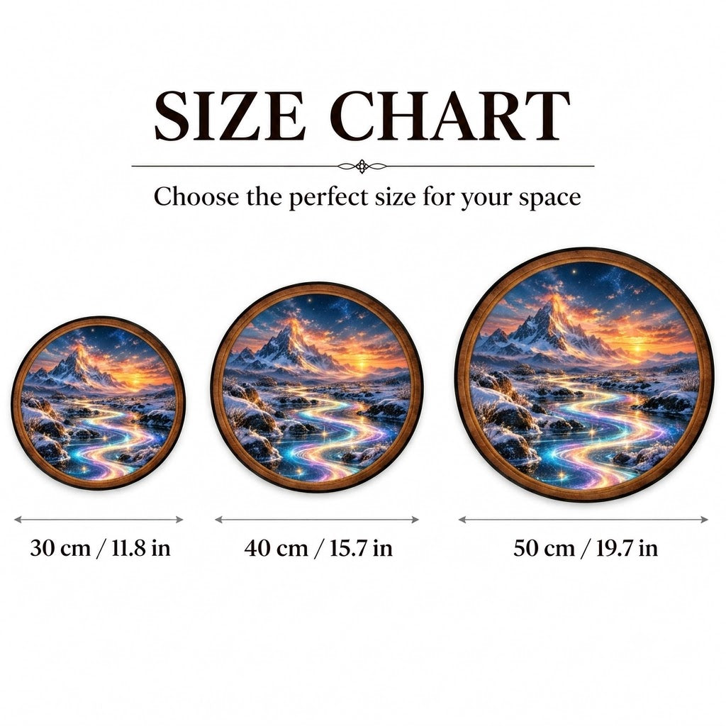 Handcrafted Magical River LED Wall Art – Rainbow Light Stream, Snowy Mountain Sunset & Fantasy Landscape
