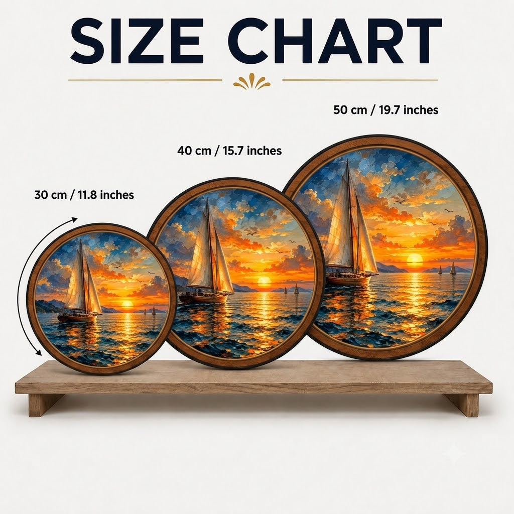 Handcrafted Golden Sunset Sailboat LED Wall Art