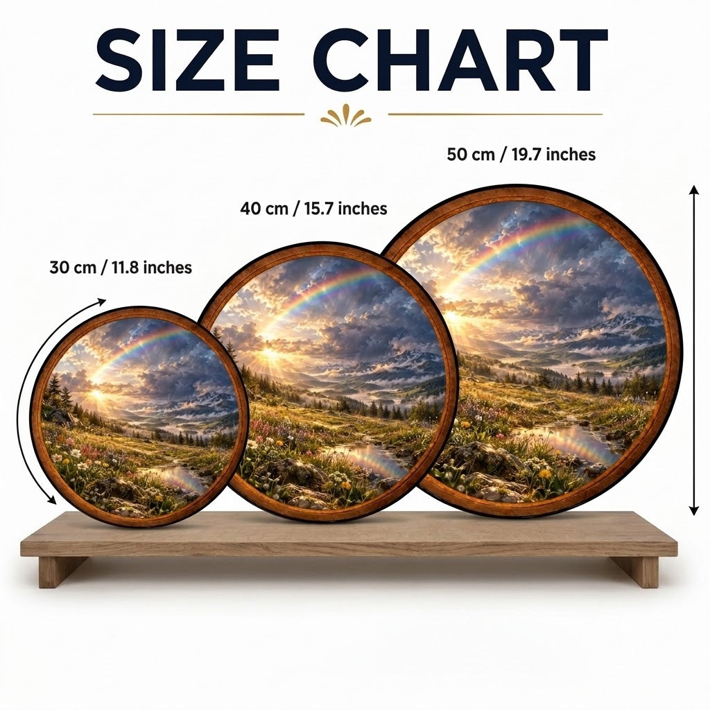 Handcrafted Rainbow Mountain Meadow LED Wall Art