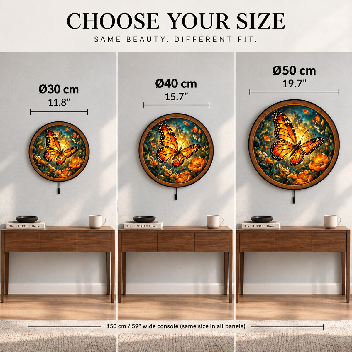 Golden Monarch – Enchanted Garden LED Wall Art