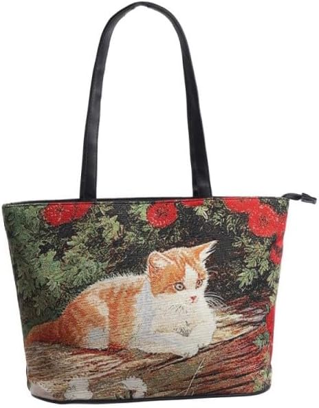 Floral Zipper Tote Bag for Women – Foldable 15L Shoulder Bag for Travel & Work