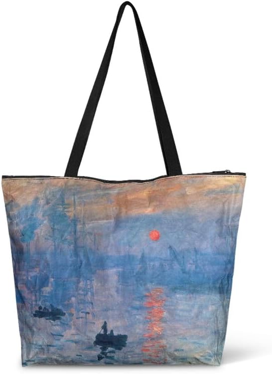 Van Gogh Zippered Tote Bag – Waterproof Art Purse for Work & Travel