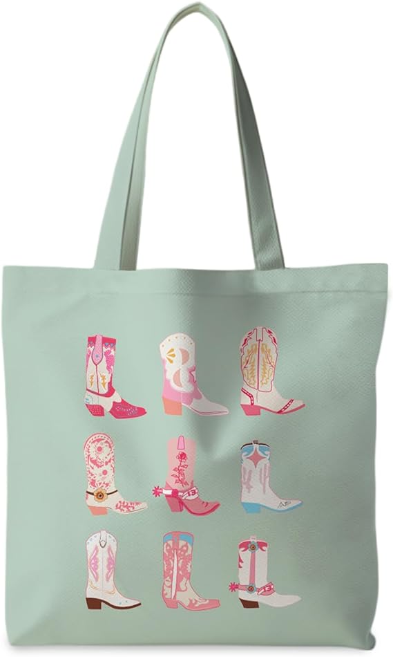 Cowgirl Western Tote Bag – Reusable Shopping Bag for Women with Western Vibe