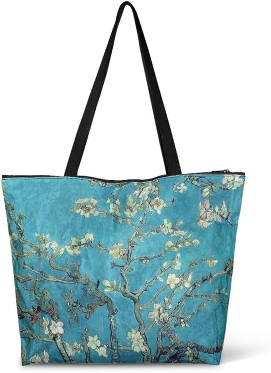 Van Gogh Zippered Tote Bag – Waterproof Art Purse for Work & Travel