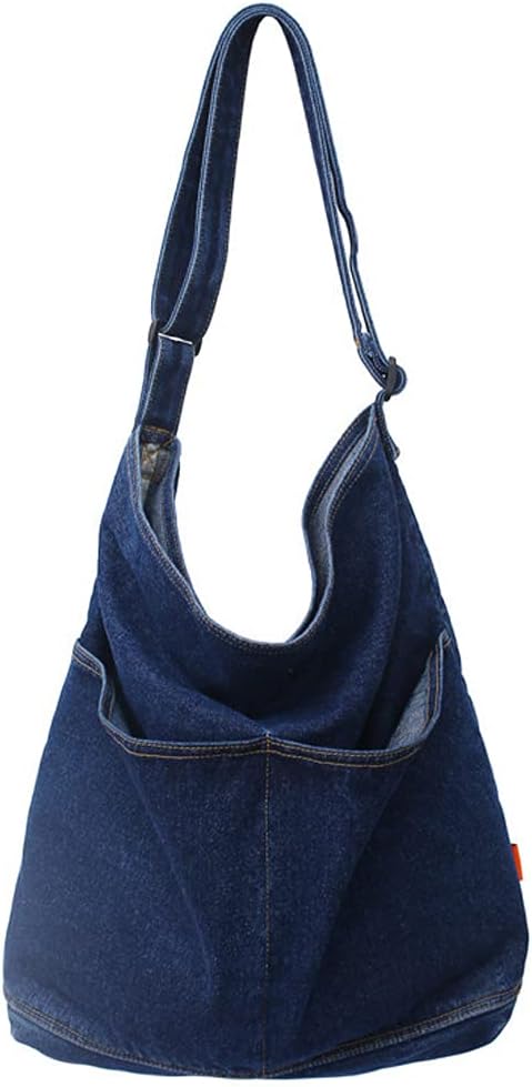 Denim Shoulder Bag – Large Canvas Hobo Crossbody Tote for Women