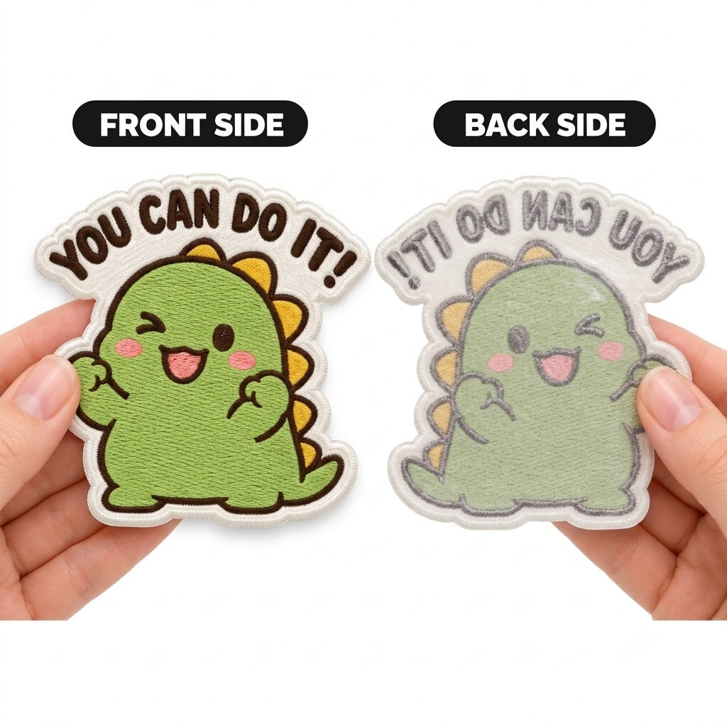 You Can Do It Cute Dinosaur Embroidered Iron-On Patch