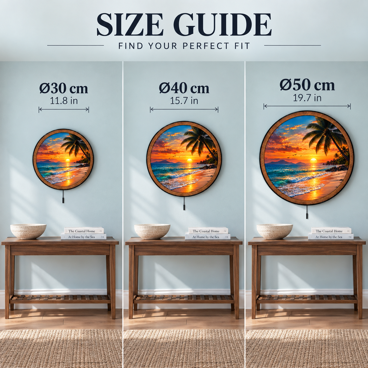 Tropical Sunset Paradise – Beach Ocean LED Wall Art