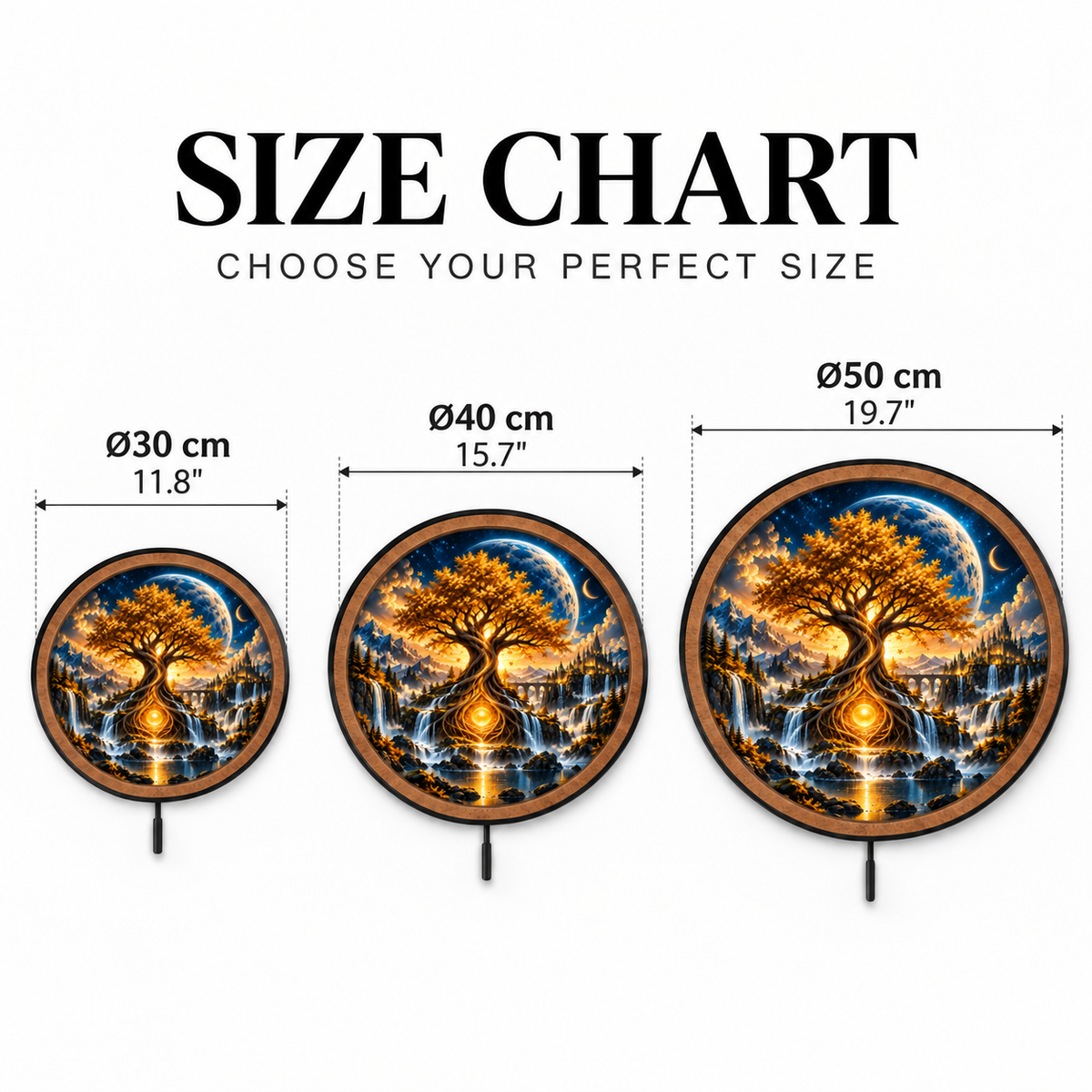 Tree of Eternity – Golden Celestial Kingdom LED Wall Art