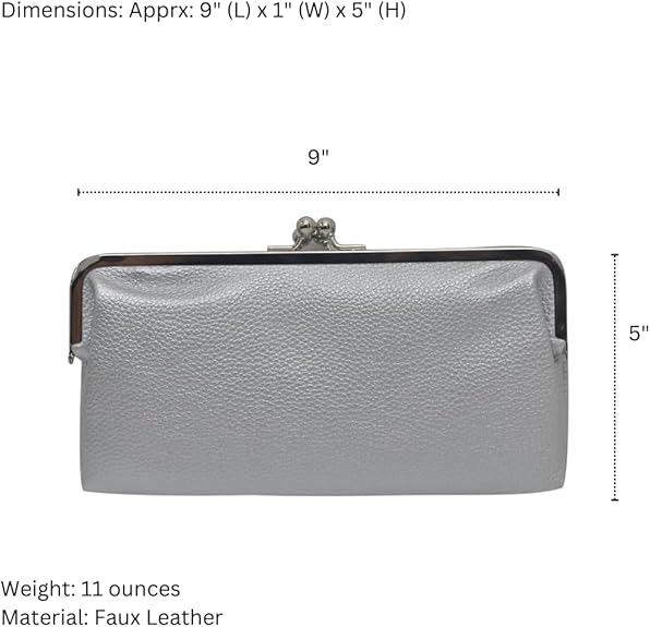 Vintage Double Frame Clutch Purse – Women's Travel Wallet Handbag