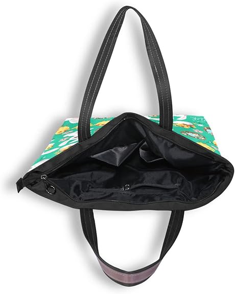 Polyester Tote Bag for Women – Zipper Closure & Pockets, Stylish Handbag