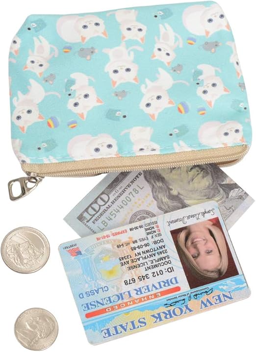 Cute Coin Purse Wallet for Women and Girls – Small Change Pouch with Key Ring