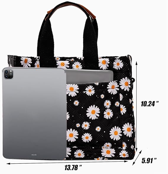 Cherry Canvas Tote Bag for Women – Cute Multi-Pocket Shoulder Purse for Work & Travel