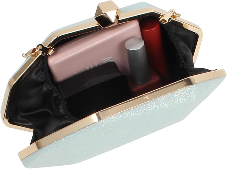Geometric Metal Clutch for Women – Lattice Pattern Evening Chain Purse