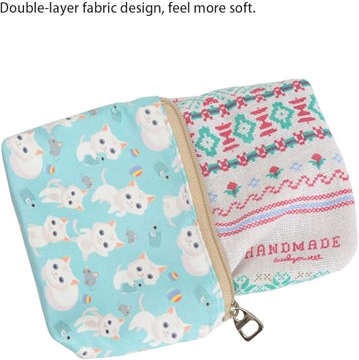 Cute Coin Purse Wallet for Women and Girls – Small Change Pouch with Key Ring