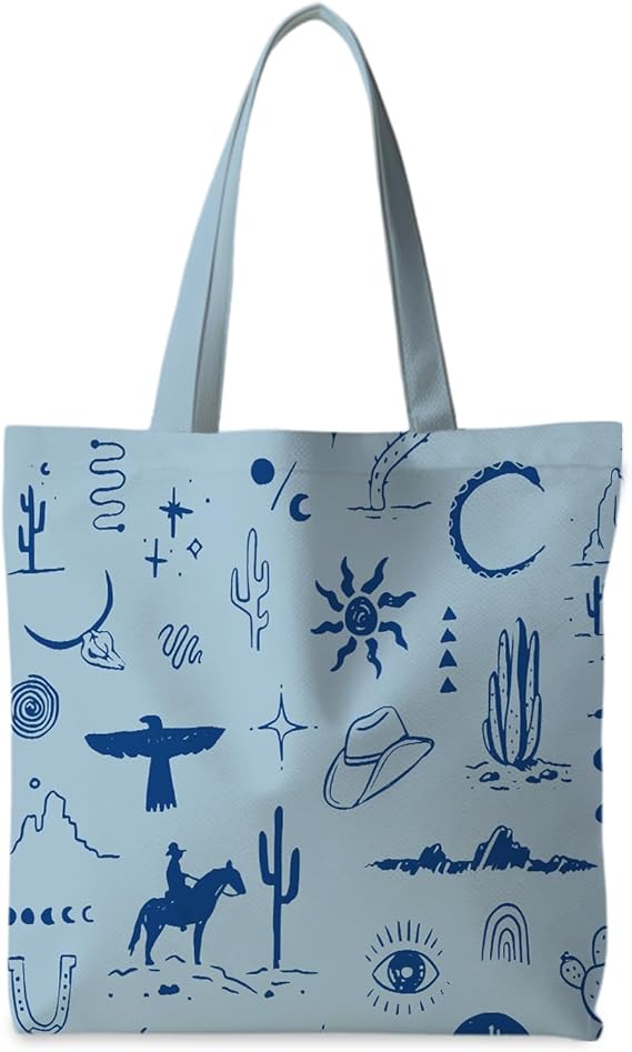 Cowgirl Western Tote Bag – Reusable Shopping Bag for Women with Western Vibe