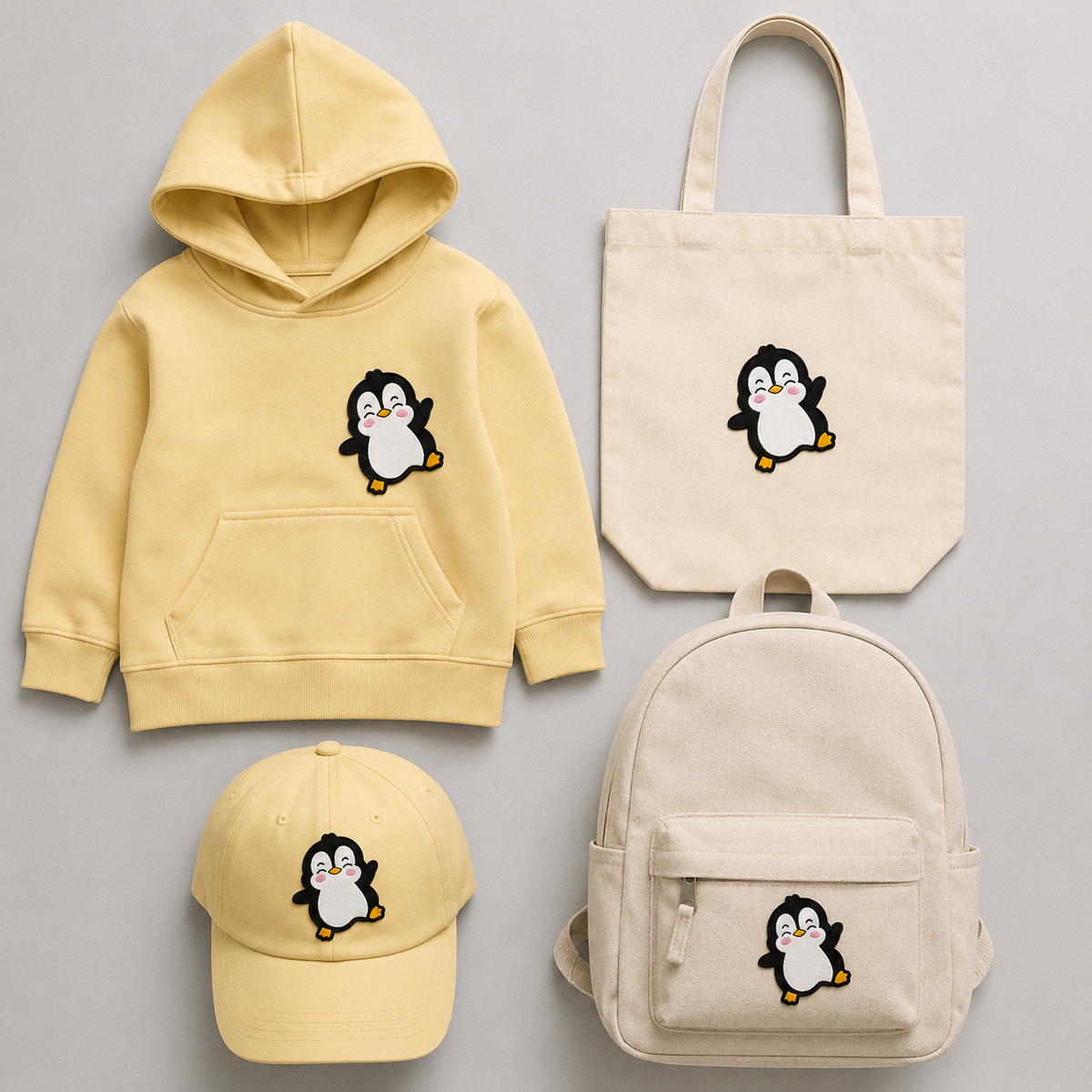 Penguin Embroidered Iron-On Patch – Kawaii Happy Penguin Applique