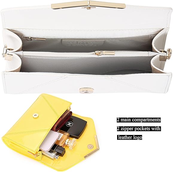 Envelope Clutch for Women – Faux Leather Foldover Evening Purse for Events